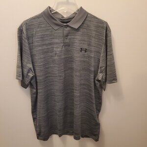 New w/tag Men's Under Armour Golf Polo Shirt, Size Medium, Gray Marble, UPF 40